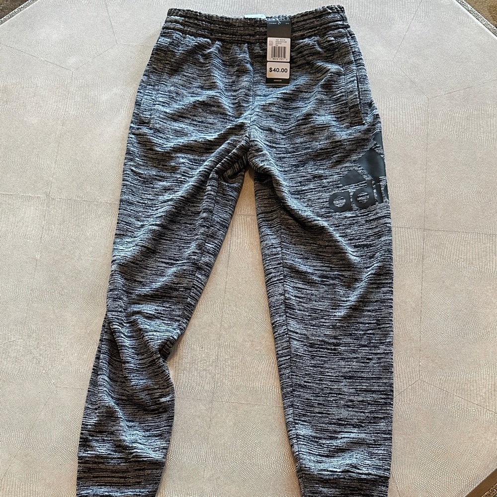 Adidas Kids Black and Gray Joggers